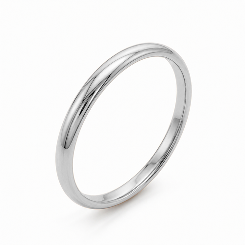 alliance demi jonc de 3mm de largeur en or blanc 18 carats sur fond blanc