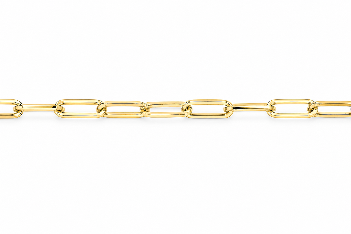 Chaîne longue à maille forçat en or jaune 18 carats