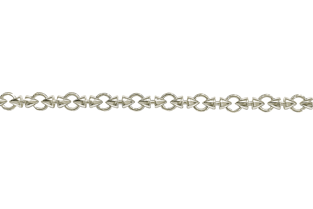 Chaîne à maille conique en or blanc 18 carats