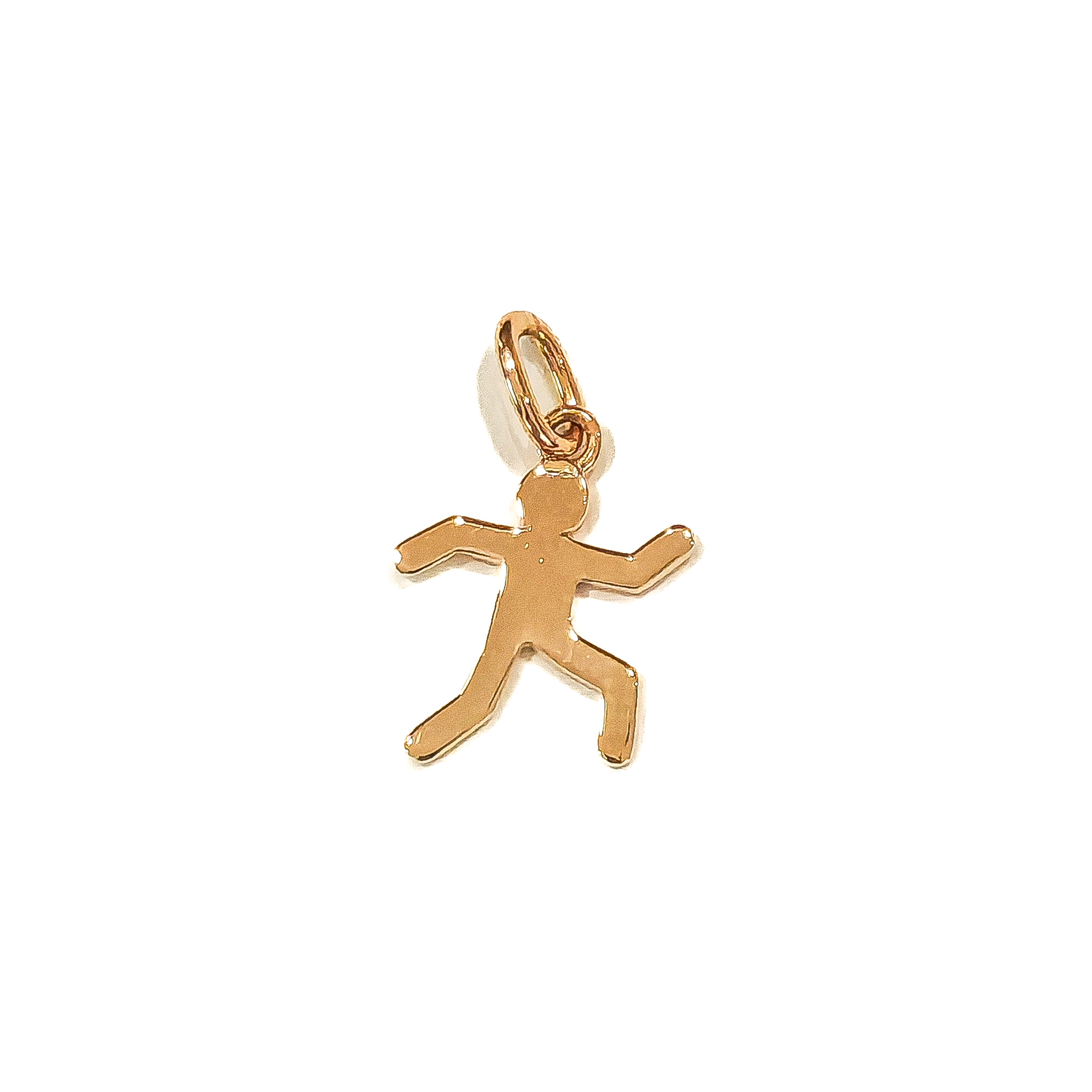 Pendentif athlete en or 18 carats, pictogramme bonhomme qui court