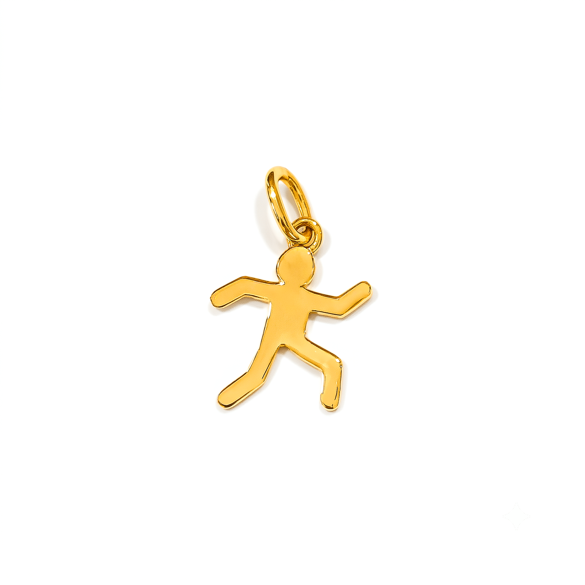 Pendentif athlete en or 18 carats, pictogramme bonhomme qui court