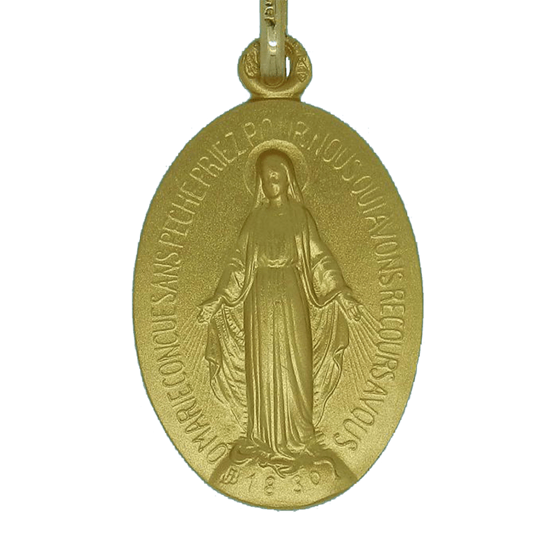 Pendentif Vierge miraculeuse de face en or jaune