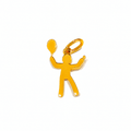 Pendentif tennisman en or 18 carats, pictogramme bonhomme qui tient une raquette et une balle de tennis 